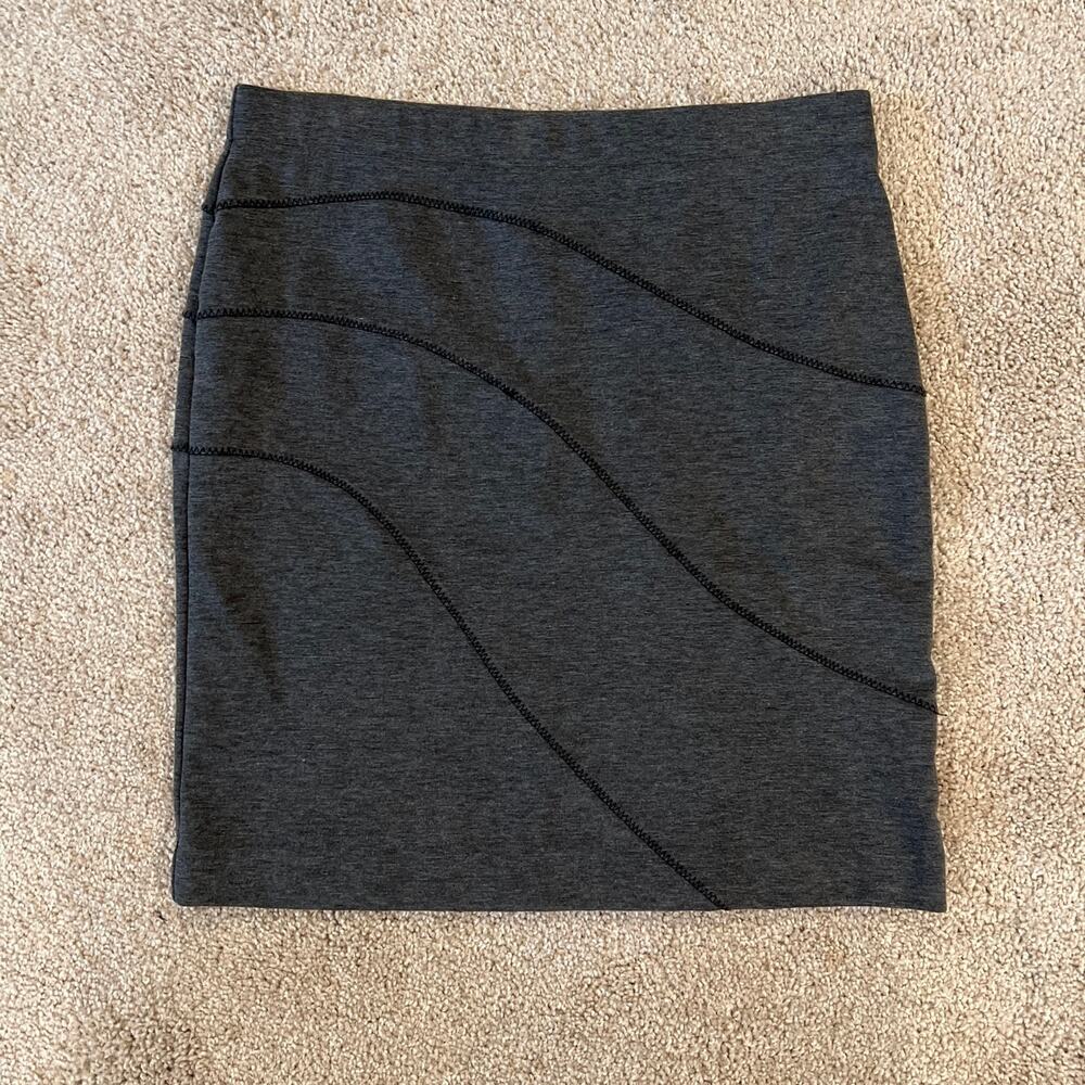 Simply Vera Gray Mini Stretchy Mini Pencil Skirt Size SMALL